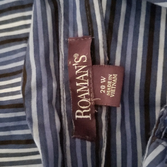 Blue Stripes Button Down Shirt. Office. Work - Picture 9 of 11